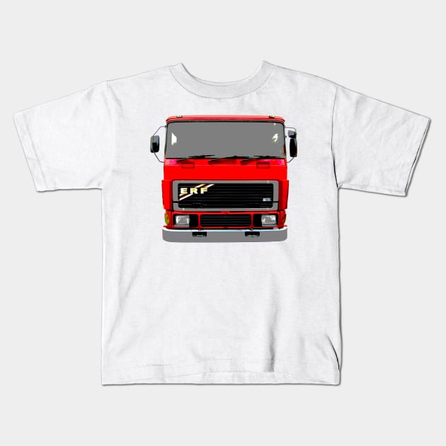 ERF E6 1980s classic heavy lorry red Kids T-Shirt by soitwouldseem